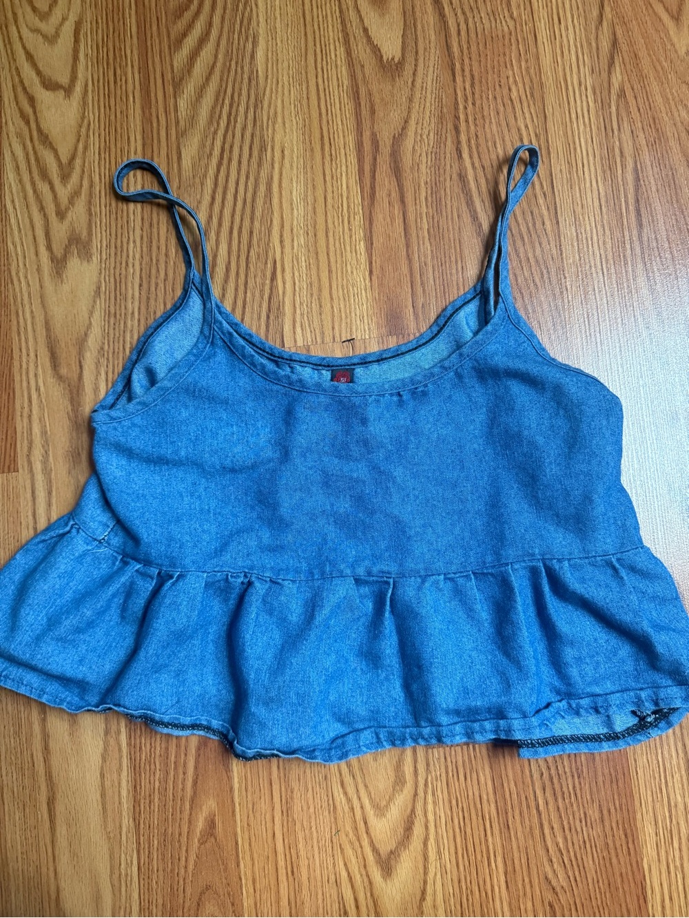 Denim Blue Peplum Cami Tank Top - Women
